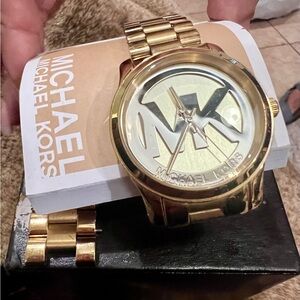 Michael Kors Gold-Tone Logo Bracelet Watch